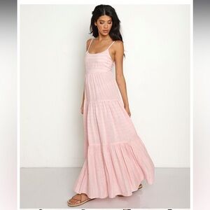 L*Space Santorini Tonal Stripe Maxi Dress pink rose quartz - XS